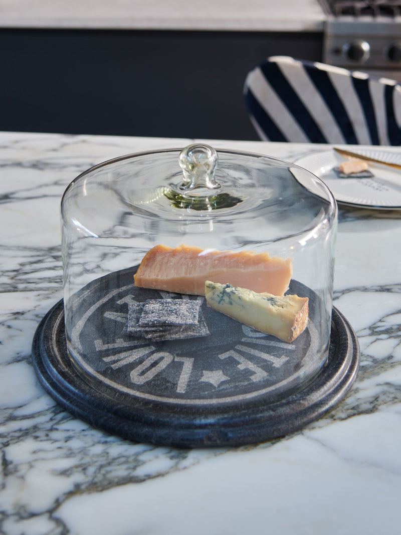 Rockett St George Black First Bite Marble Cheese Dome, imported from the UK