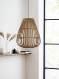Kita easy fit pendant lamp shade natural wood, UK version