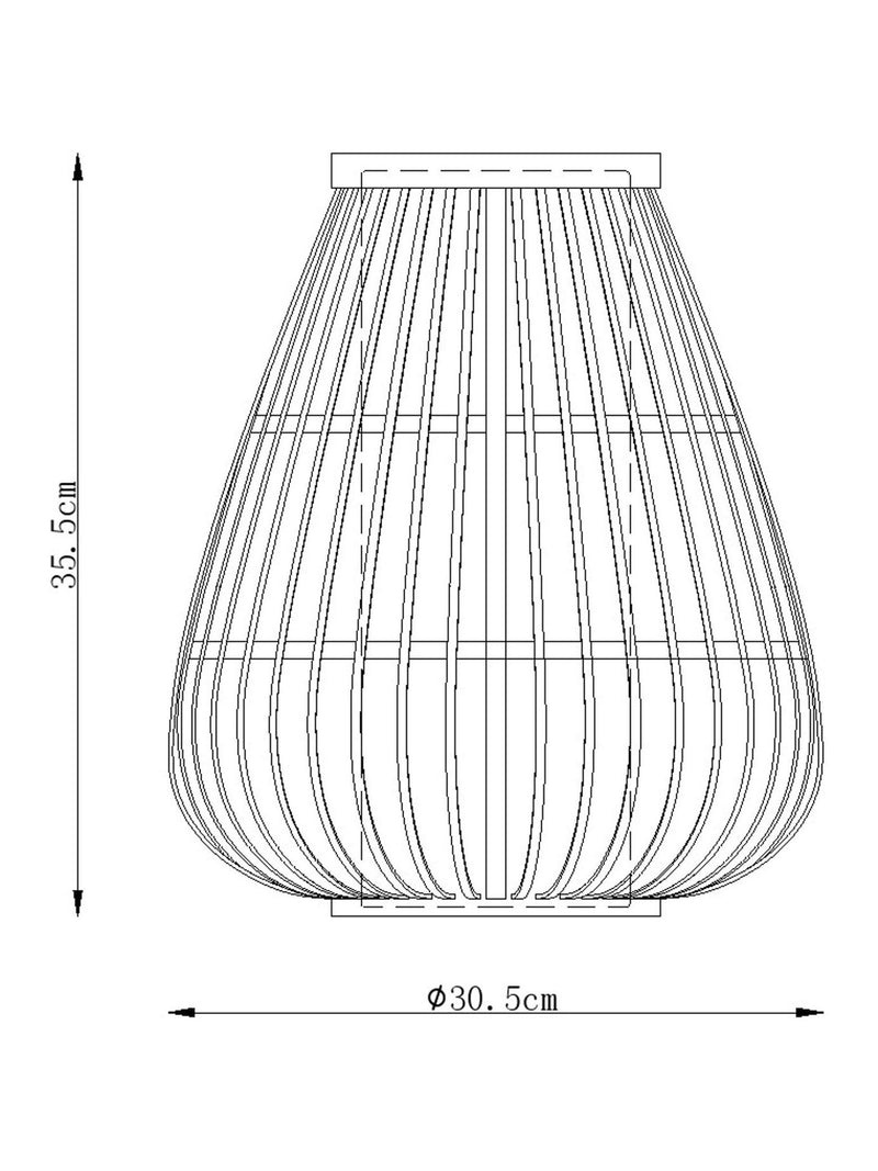 Kita easy fit pendant lamp shade natural wood, UK version