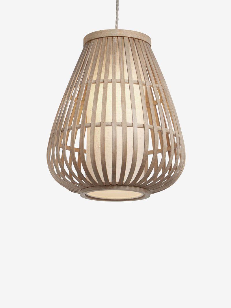 Kita easy fit pendant lamp shade natural wood, UK version