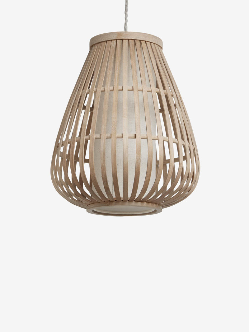 Kita easy fit pendant lamp shade natural wood, UK version