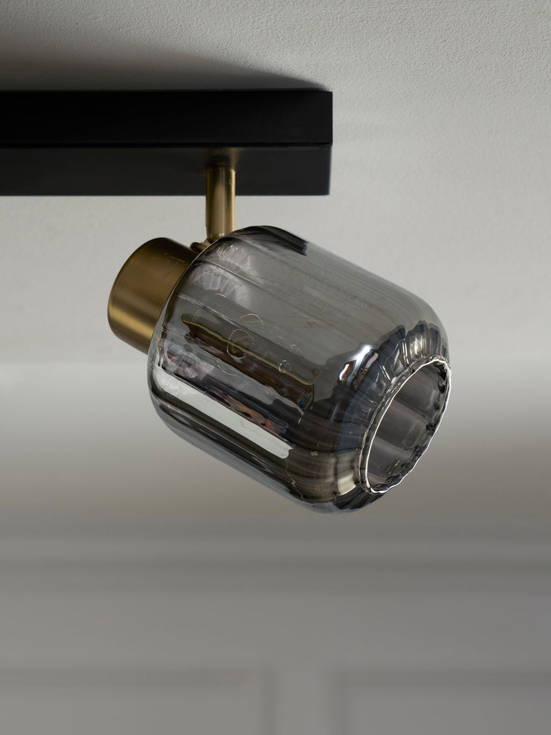Jensen smoke grey 4 light ceiling spot, UK version