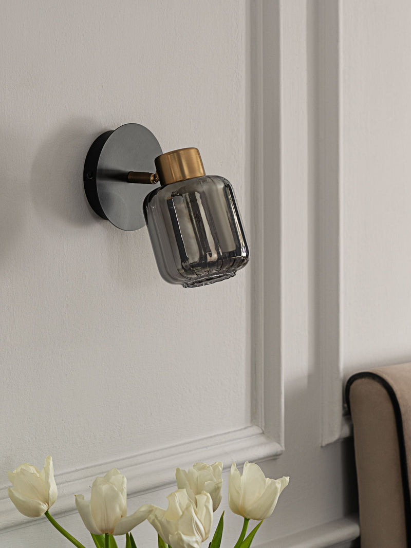 Jensen smoke grey wall light (British brand)