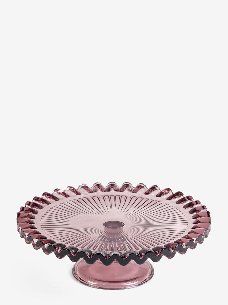 Rockett St George vintage glass cake stand 27cm, imported from the UK
