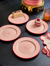 Next Rockett St George Pink & Red First Bite Stoneware Side Plates Set of 4- Buy online at McGrocer