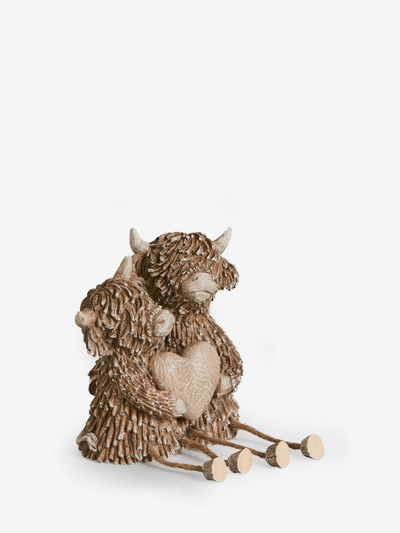 Brown Hamish Highland Cow dangly legs ornament - British product