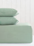Green Sage Cotton Rich Extra Deep Fitted Bed Sheet, UK version