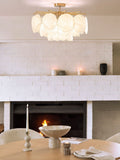 Brass Claremont flush ceiling light, imported from the UK