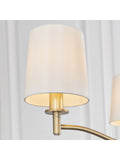 Gallery Home Gold Alma 3 bulb ceiling pendant with antique brass and silk shades, imported from the UK