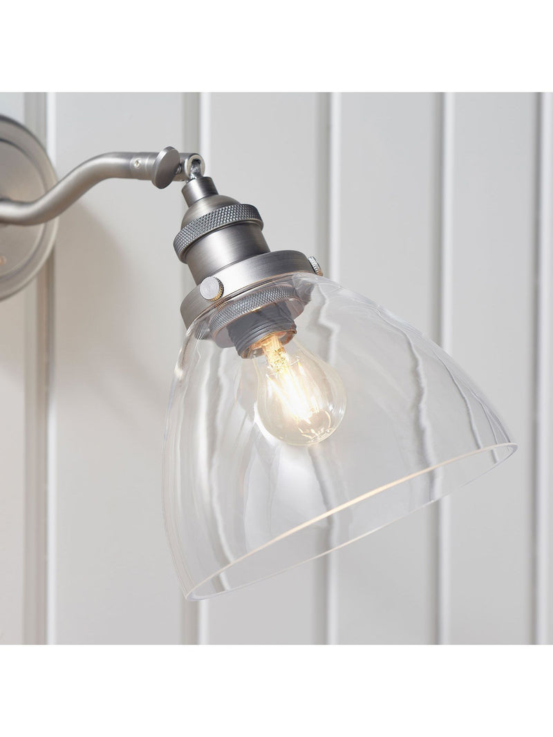 Gallery Home Brushed Silver Pierre wall light (British brand)