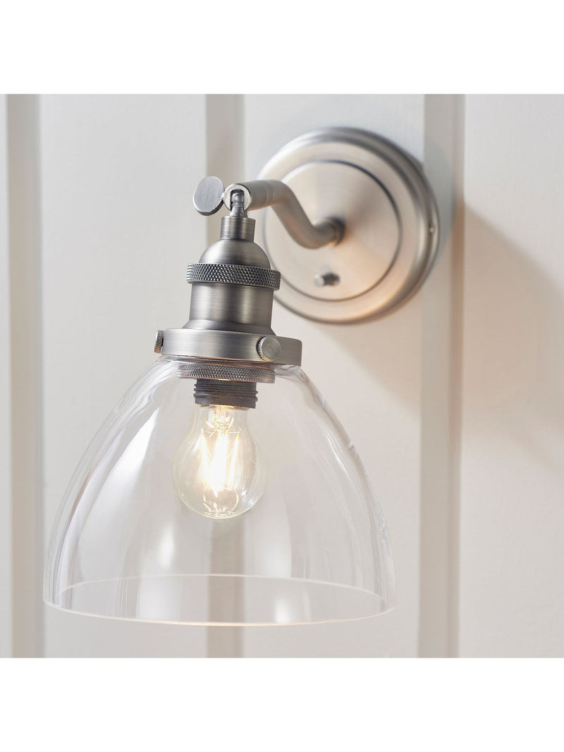 Gallery Home Brushed Silver Pierre wall light (British brand)