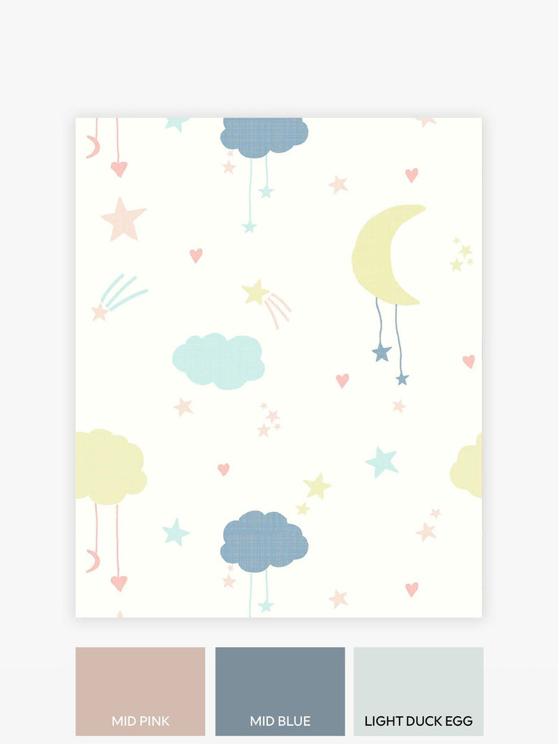 Blue Moon Stars wallpaper with clouds and moons, UK version