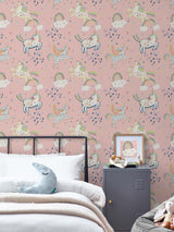 Next Pink Party Unicorn Paste The Wall A4 Wallpaper Sample- Buy online at McGrocer