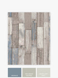 Distressed wood plank wallpaper sample A4, UK version