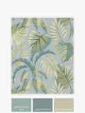 Duck egg blue jungle leaves A4 wallpaper sample (British brand)
