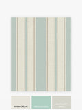 Bold Country Stripe wallpaper sample duck egg A4, imported from the UK