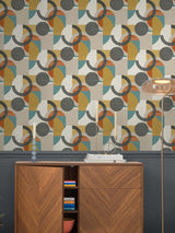 Next Orange Retro Geometric Shapes A4 Wallpaper Sample- Buy online at McGrocer