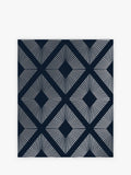 Navy Chic geometric diamond wallpaper sample A4, UK version