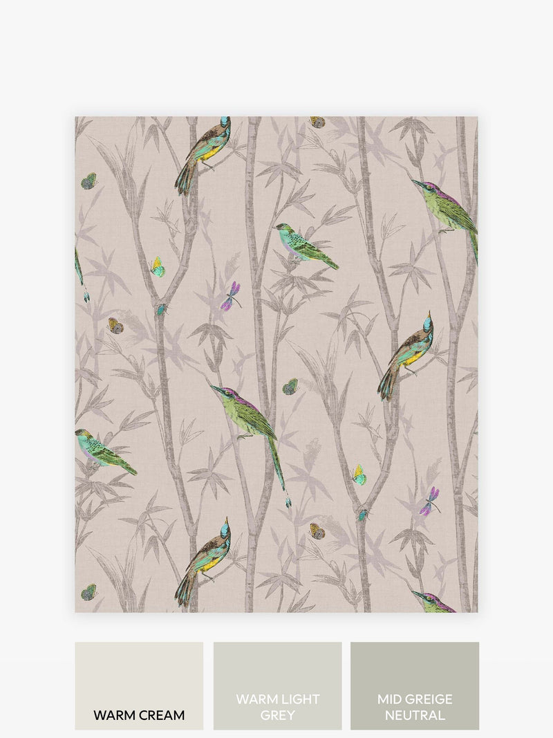 Chinoiserie Bird A4 wallpaper sample, UK version