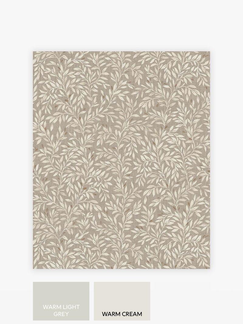 Ditsy leaf A4 wallpaper sample in sage green - British product