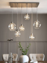 Next Brushed Chrome Bourton Linear Cluster Ceiling Light- Buy online at McGrocer