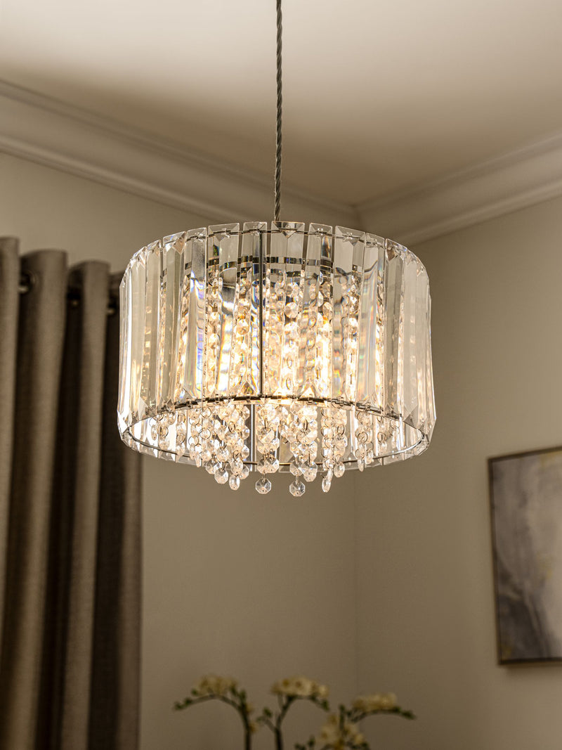 Astor clear acrylic bead ceiling light, imported from the UK