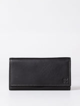 Next Lakeland Leather Black Large Flapover Purse- Buy online at McGrocer