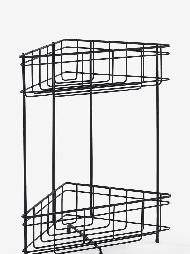 Two Tier Wire Corner Caddy Black Height 39.5cm - British product