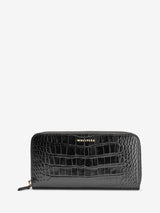 Next Whistles Black Long Shiny Croc Effect Purse- Buy online at McGrocer