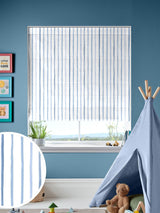 Next Laura Ashley Dark Seaspray Blue Kids Painterly Stripe Roman Blind- Buy online at McGrocer