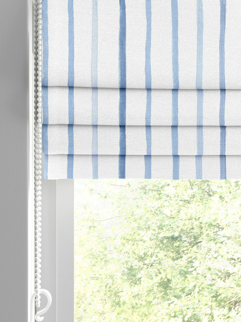 Laura Ashley Dark Seaspray Blue kids roman blind, imported from the UK
