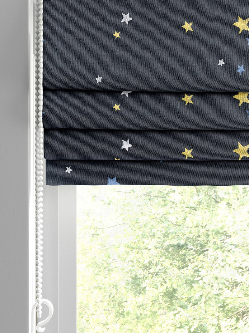 Laura Ashley kids roman blind midnight blue stars, imported from the UK