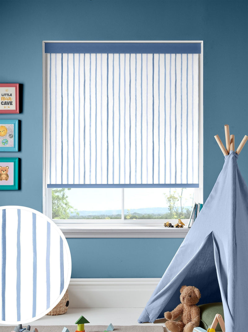 Laura Ashley Dark Seaspray Blue roller blind (British brand)