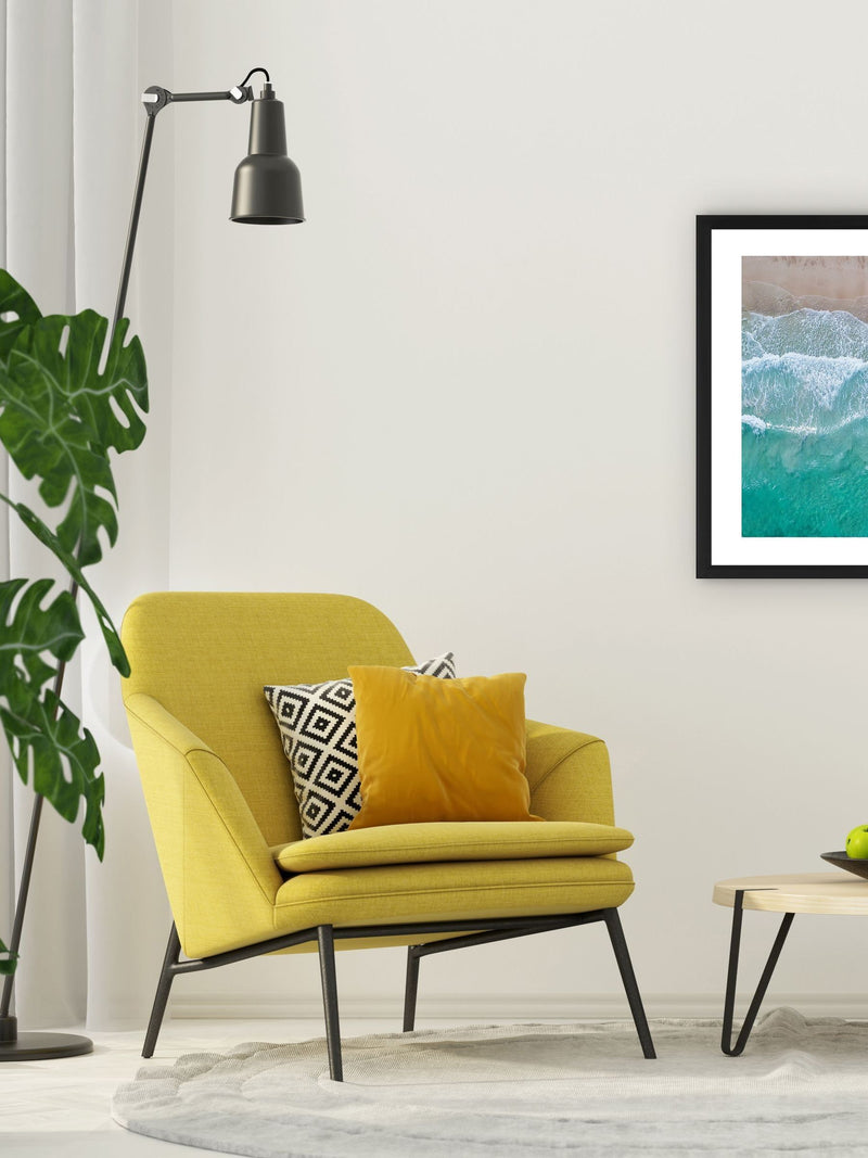 Brookpace Lascelles Multi Shore framed wall art 65x56cm - British product