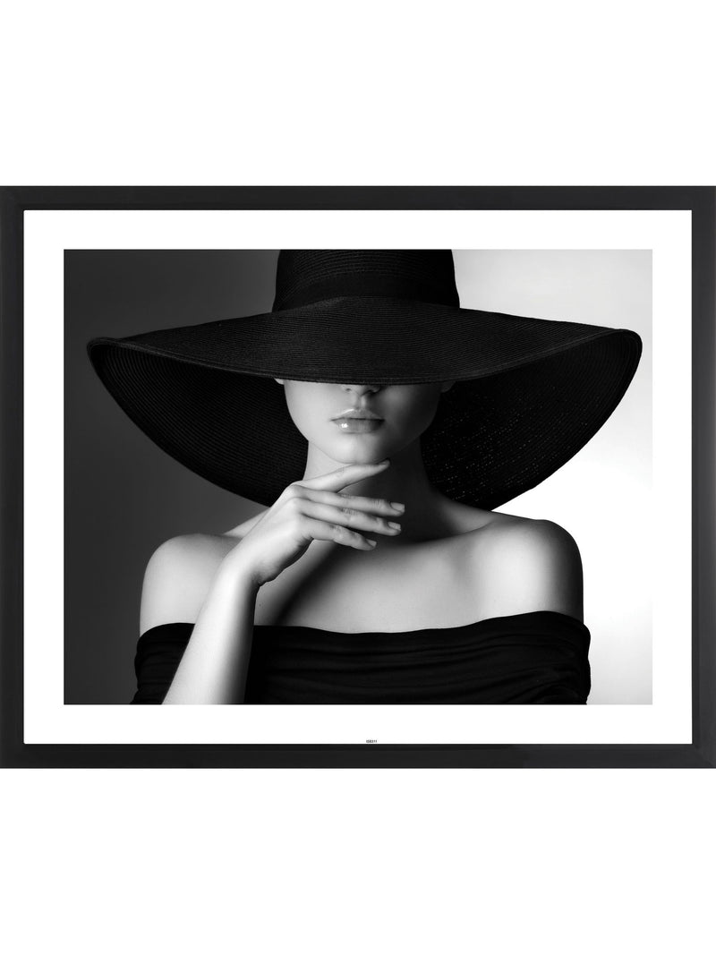 Brookpace Lascelles Mystery Lady II black and white framed print, imported from the UK