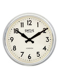 Brookpace Lascelles retro chrome wall clock 38cm - British product