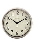 Lascelles chrome deco style wall clock 30cm diameter - British product