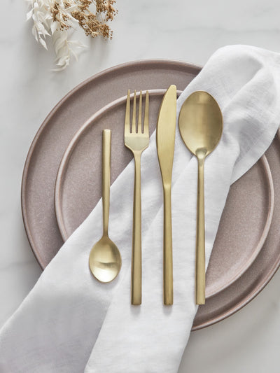 Next Gold Valencia Stainless Steel Cutlery Set 24pc- Buy online at McGrocer
