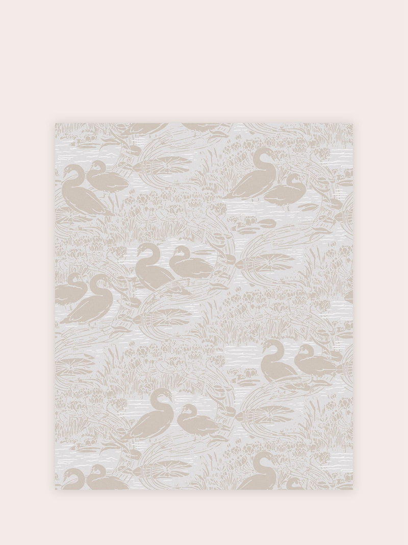 Laura Ashley wallpaper sample Dove Grey Swans A4, imported from the UK