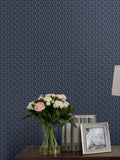 Laura Ashley wallpaper sample Midnight Blue Seaham A4, UK version