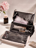 Foldable makeup bag with clear compartments 24x20x8.5cm - British product