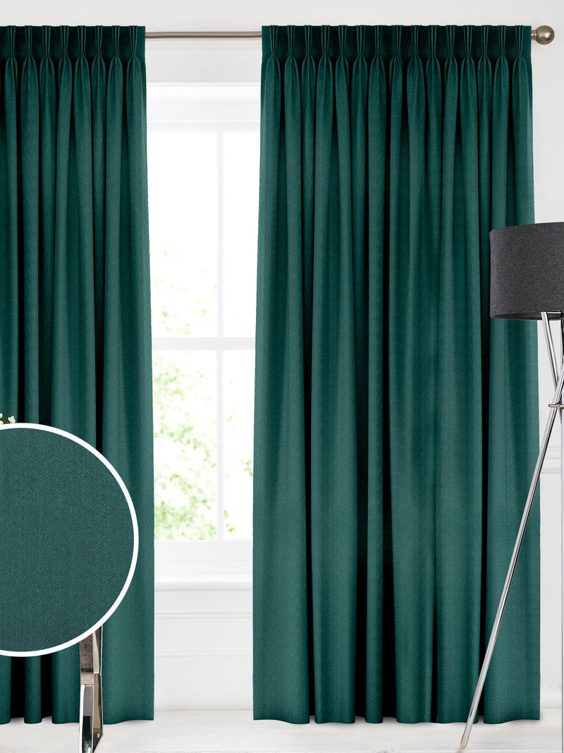 Trella peacock green made to measure curtains, imported from the UK