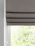 Natural Dove Velvet Roman blind in light grey, imported from the UK