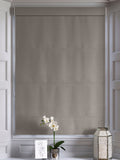 Natural Dove Velvet Roman blind in light grey, imported from the UK