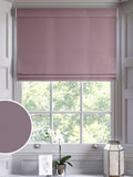Montero mauve velvet roman blinds, imported from the UK