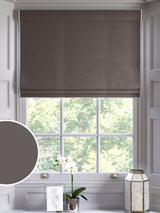 Next Natural Mushroom Montero Velvet Made to Measure Roman Blinds- Buy online at McGrocer
