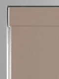 Montero velvet roman blinds in putty natural, imported from the UK