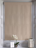 Montero velvet roman blinds in putty natural, imported from the UK