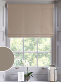 Montero velvet roman blinds in putty natural, imported from the UK