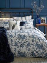 Next Laura Ashley Blue Midnight Reversible Tuileries Duvet Cover and Pillowcase Set- Buy online at McGrocer